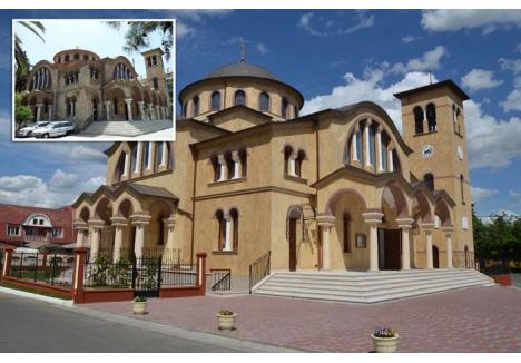 ÎN OGLINDĂ. Puţini orădeni ştiu că biserica Schimbarea la faţă din Velenţa (stânga) este ridicată după modelul singurei catedrale greco-catolice din Atena (dreapta), care a fost construită respectând stilul oriental